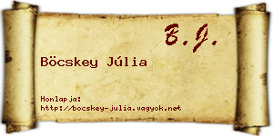 Böcskey Júlia névjegykártya