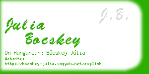 julia bocskey business card